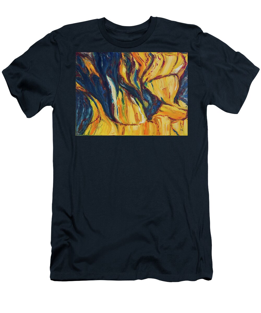 Marble T-Shirt featuring the painting Marble by Neslihan Ergul Colley