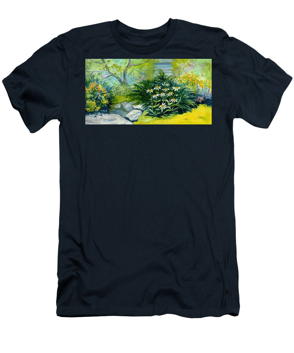Daisy T-Shirt featuring the painting Martha's Backyqard by Anne Marie Brown