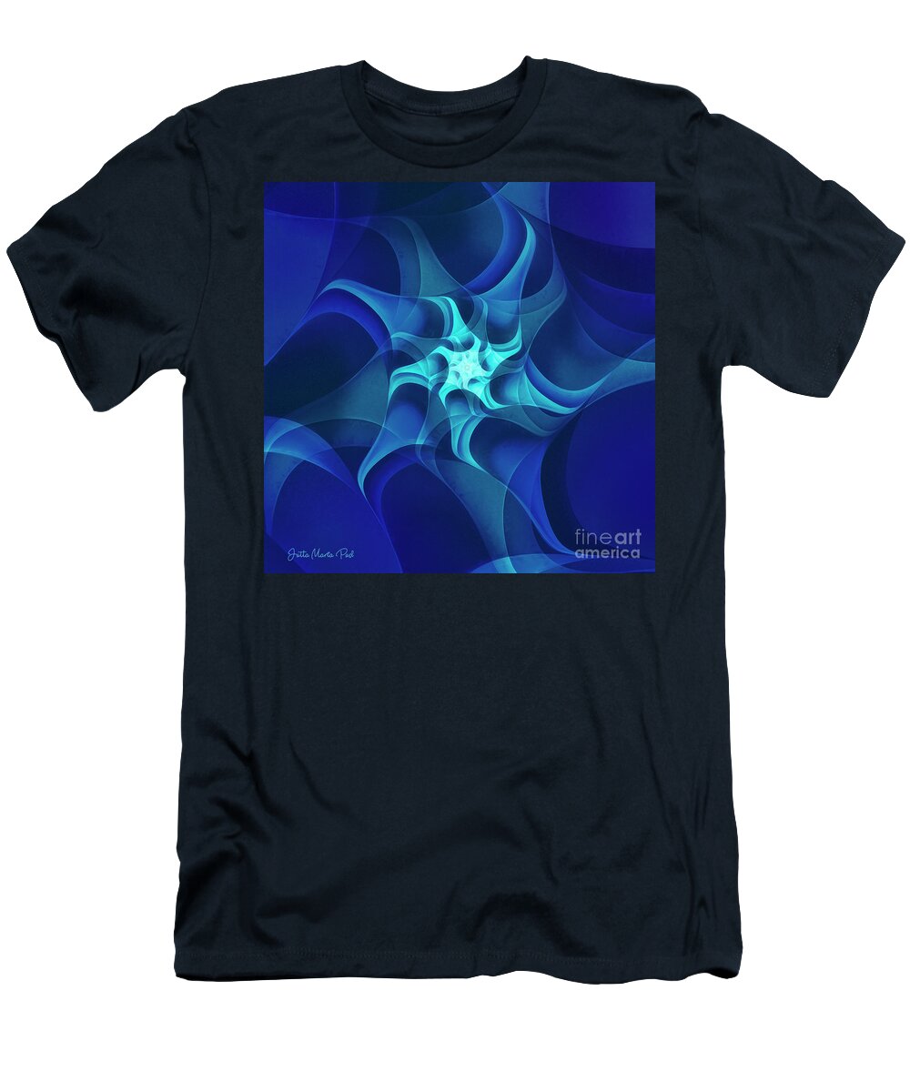 Fractal T-Shirt featuring the digital art Midnight Flower by Jutta Maria Pusl