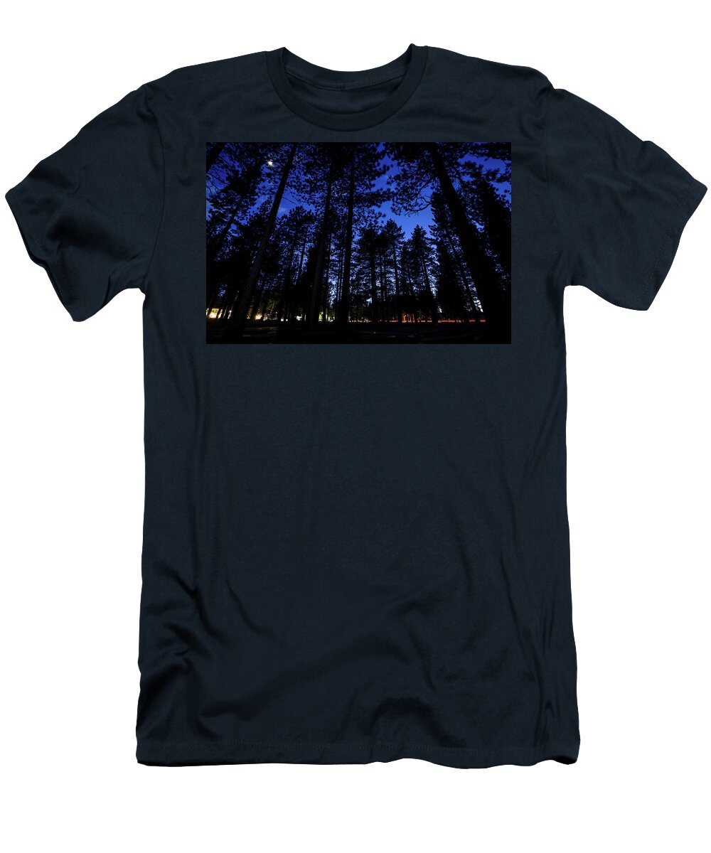 California T-Shirt featuring the photograph Moonrise in the Woods by Margaret Pitcher