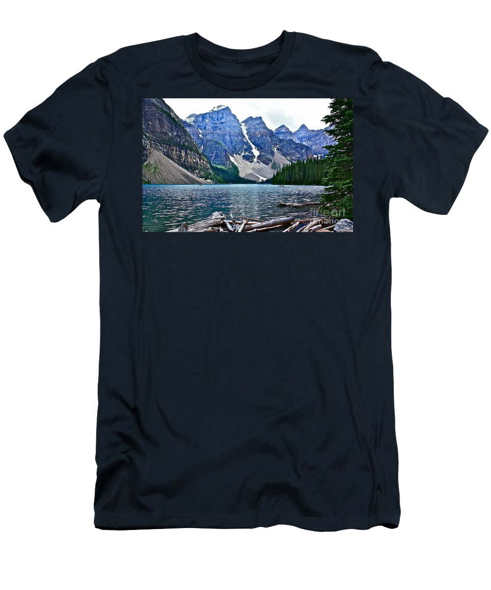 Lake T-Shirt featuring the photograph Moraine Lake in Color by Linda Bianic