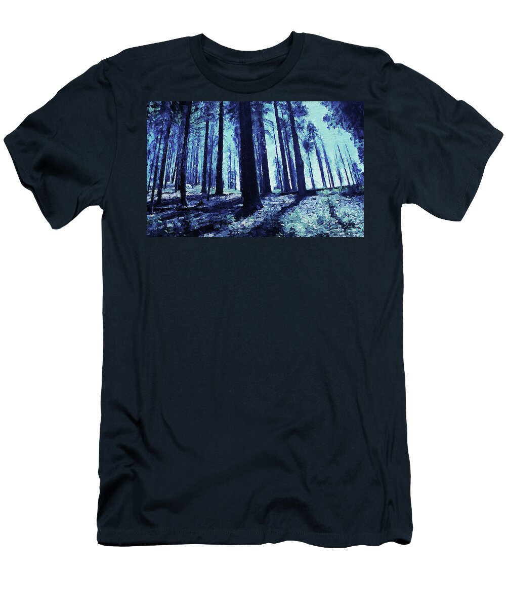 Night T-Shirt featuring the painting Mystical Night - 05 by AM FineArtPrints