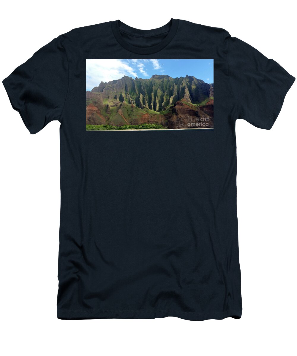 Cliffs T-Shirt featuring the photograph Na Pali Coast by Karen Nicholson