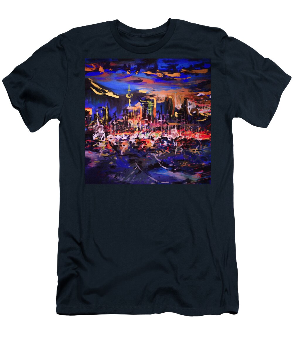 New York T-Shirt featuring the painting New York New York by Vit Nasonov
