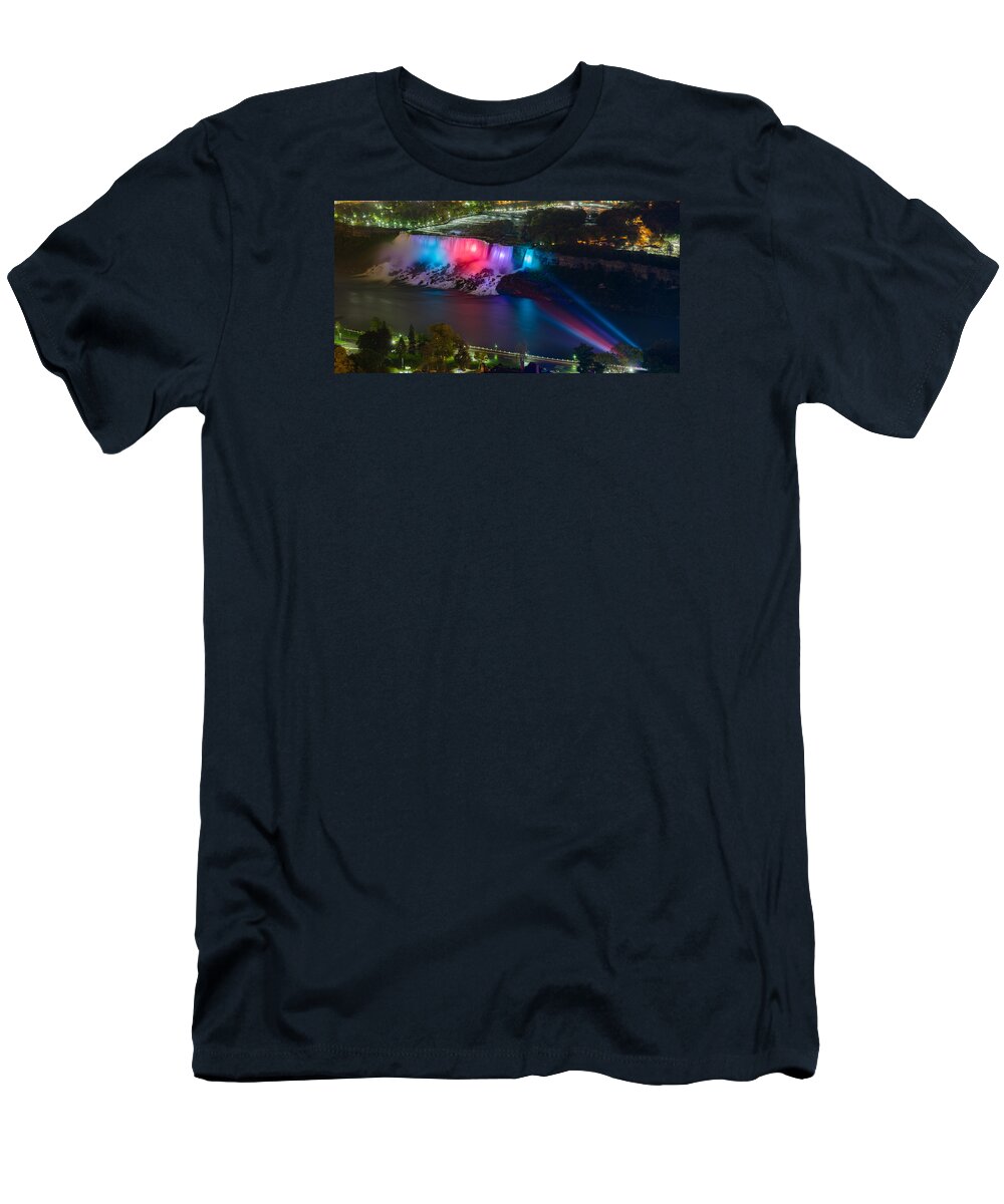2:1 T-Shirt featuring the photograph Niagara Falls at Night #2 by Mark Rogers