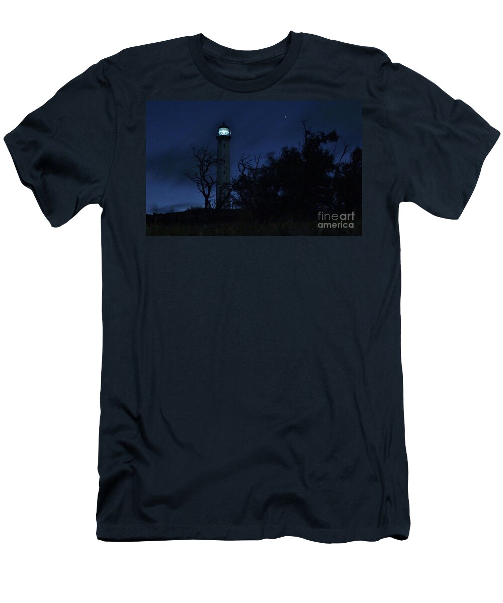 Molokai Lighthouse T-Shirt featuring the photograph Night Light Kalaupapa by Craig Wood
