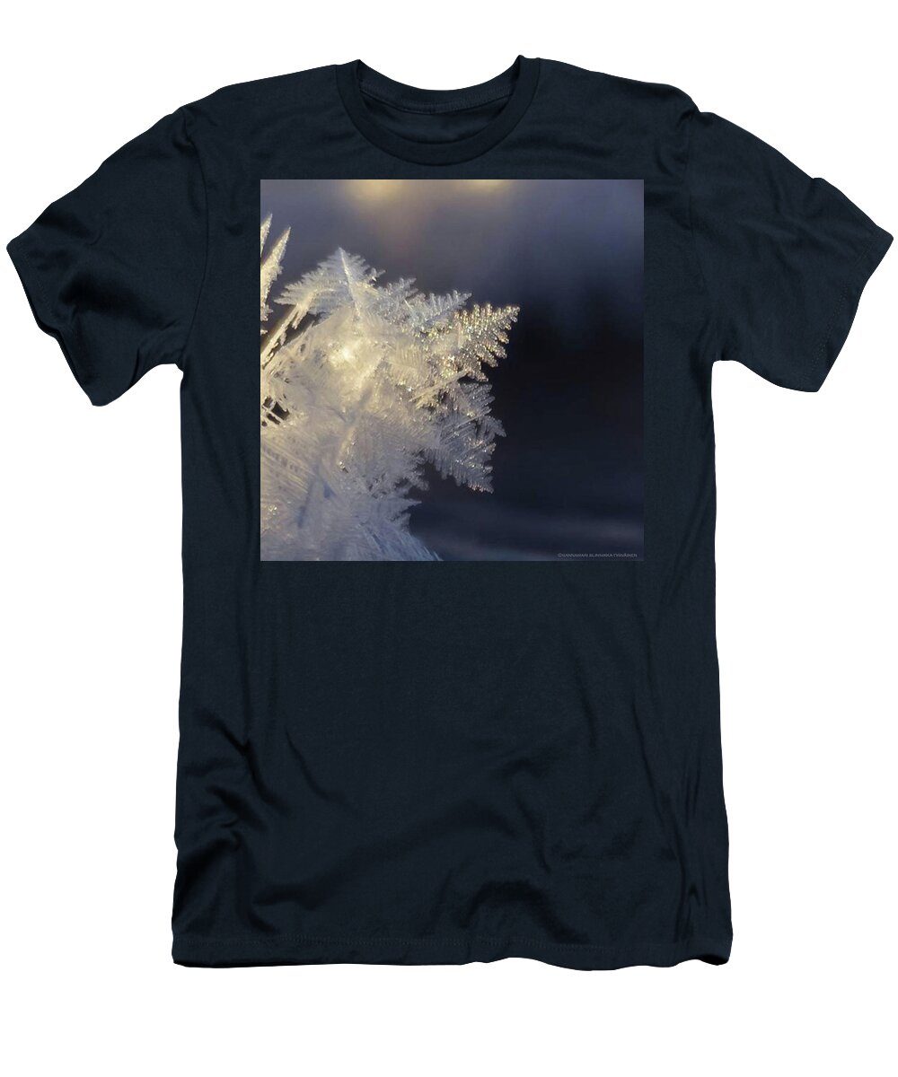 Snowflake T-Shirt featuring the photograph Snowflake by Sannamari Blinnikka-Tyrvainen