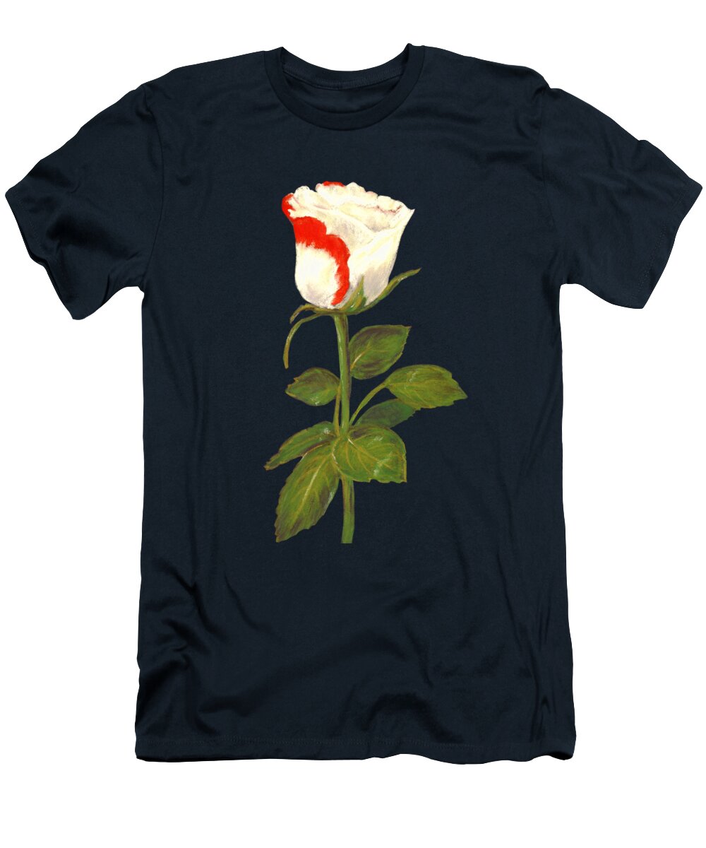 Rose T-Shirt featuring the painting One Rose by Anastasiya Malakhova