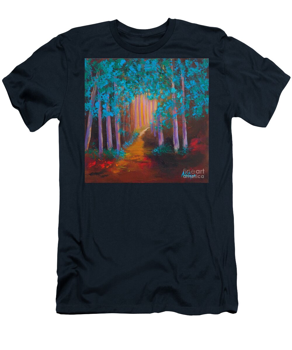 Nature T-Shirt featuring the painting Out of Darkness by Nataya Crow