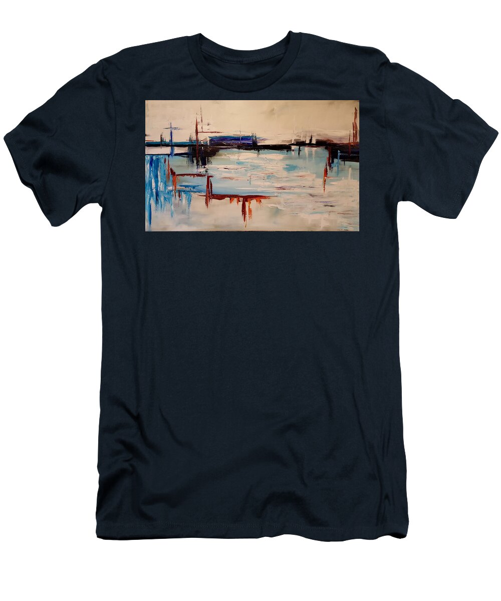 Abstract T-Shirt featuring the painting Overflowing by Sunel De Lange