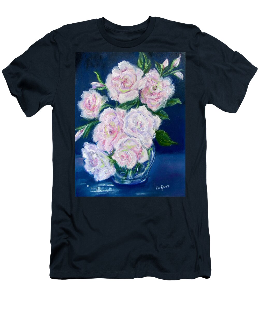Flowers T-Shirt featuring the pastel Pale PInk Seduction Roses by Barbara O'Toole