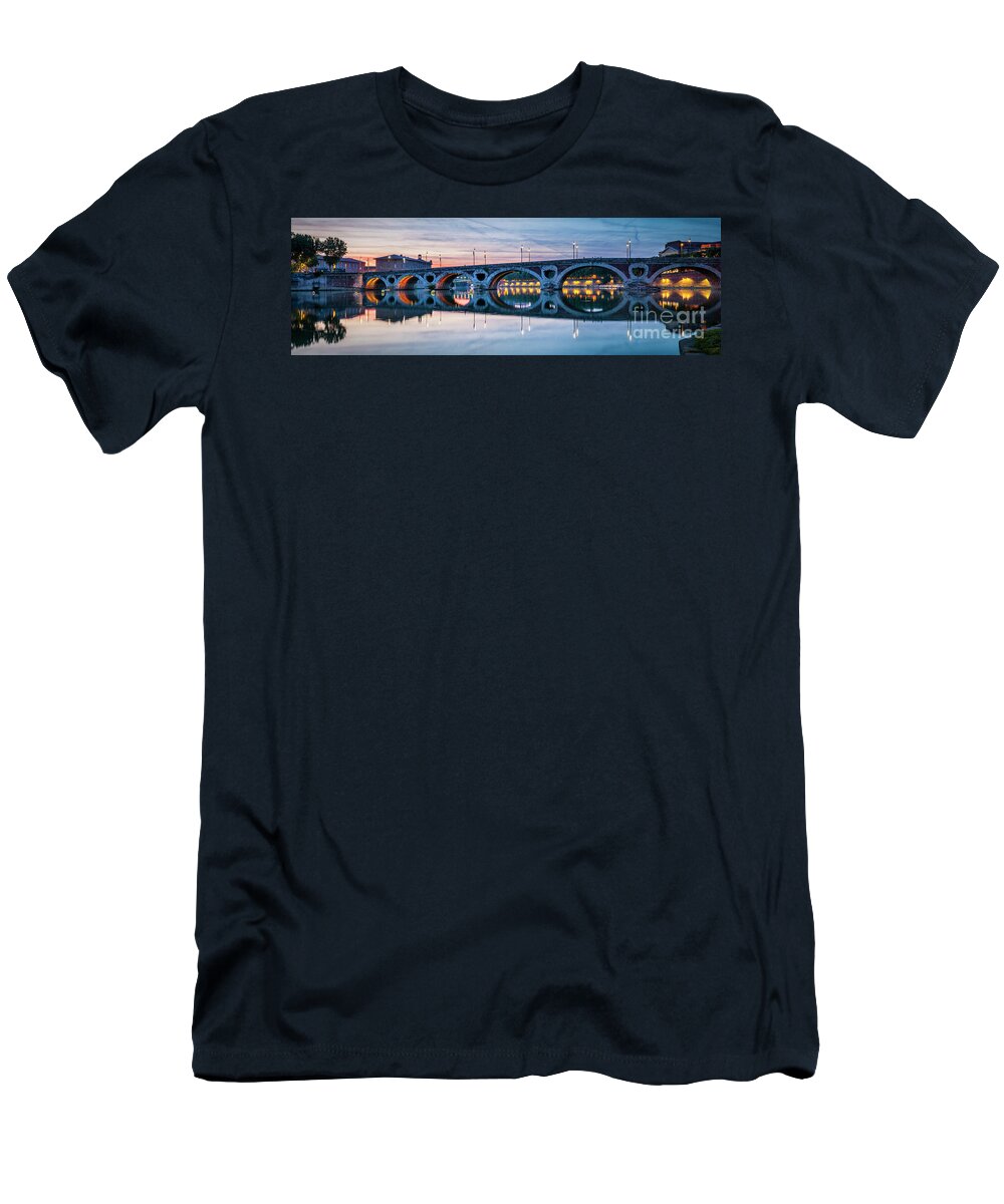 Pont Neuf T-Shirt featuring the photograph Panorama of Pont Neuf in Toulouse by Elena Elisseeva