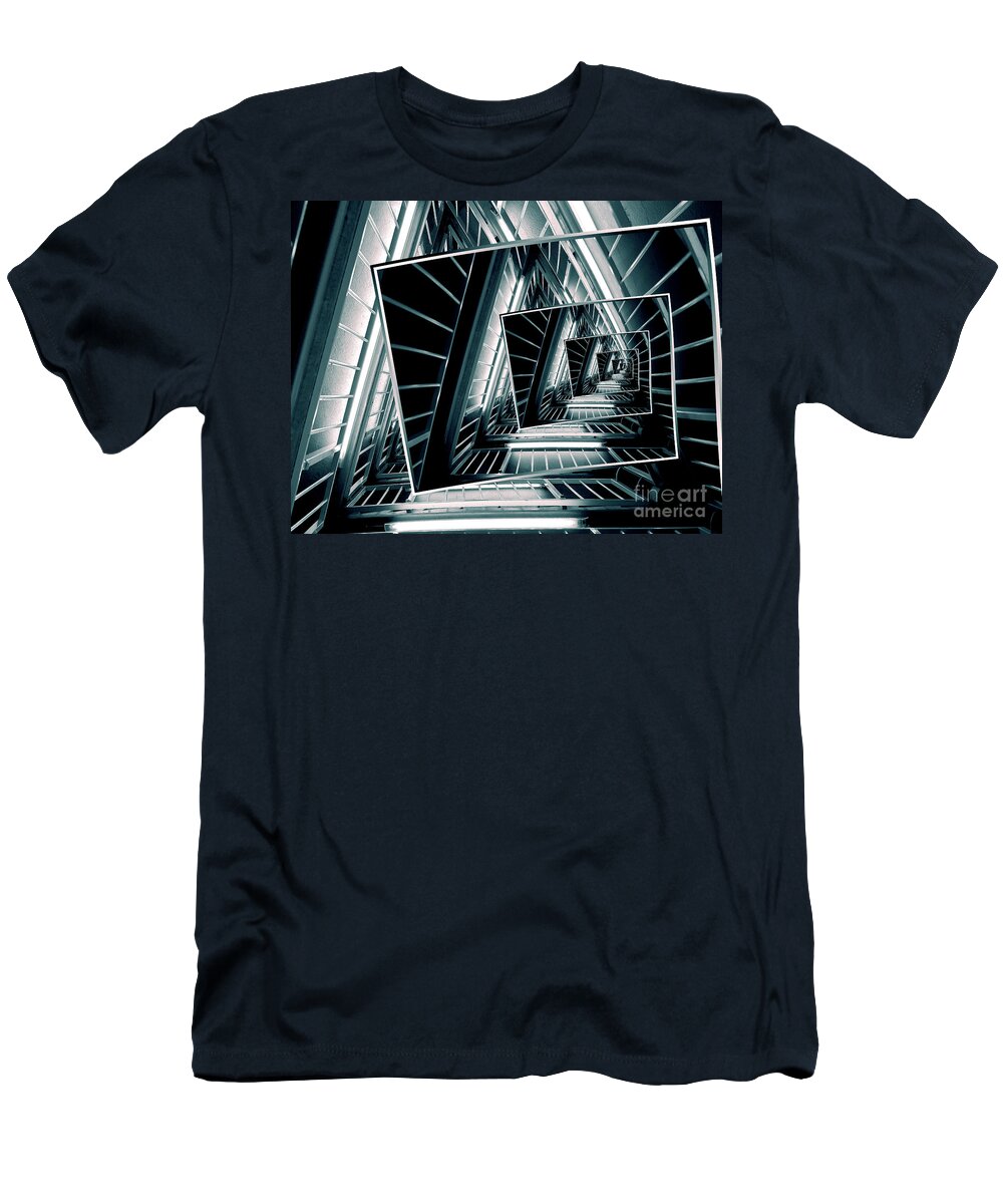 Droste Effect T-Shirt featuring the digital art Path of Winding Rails by Phil Perkins
