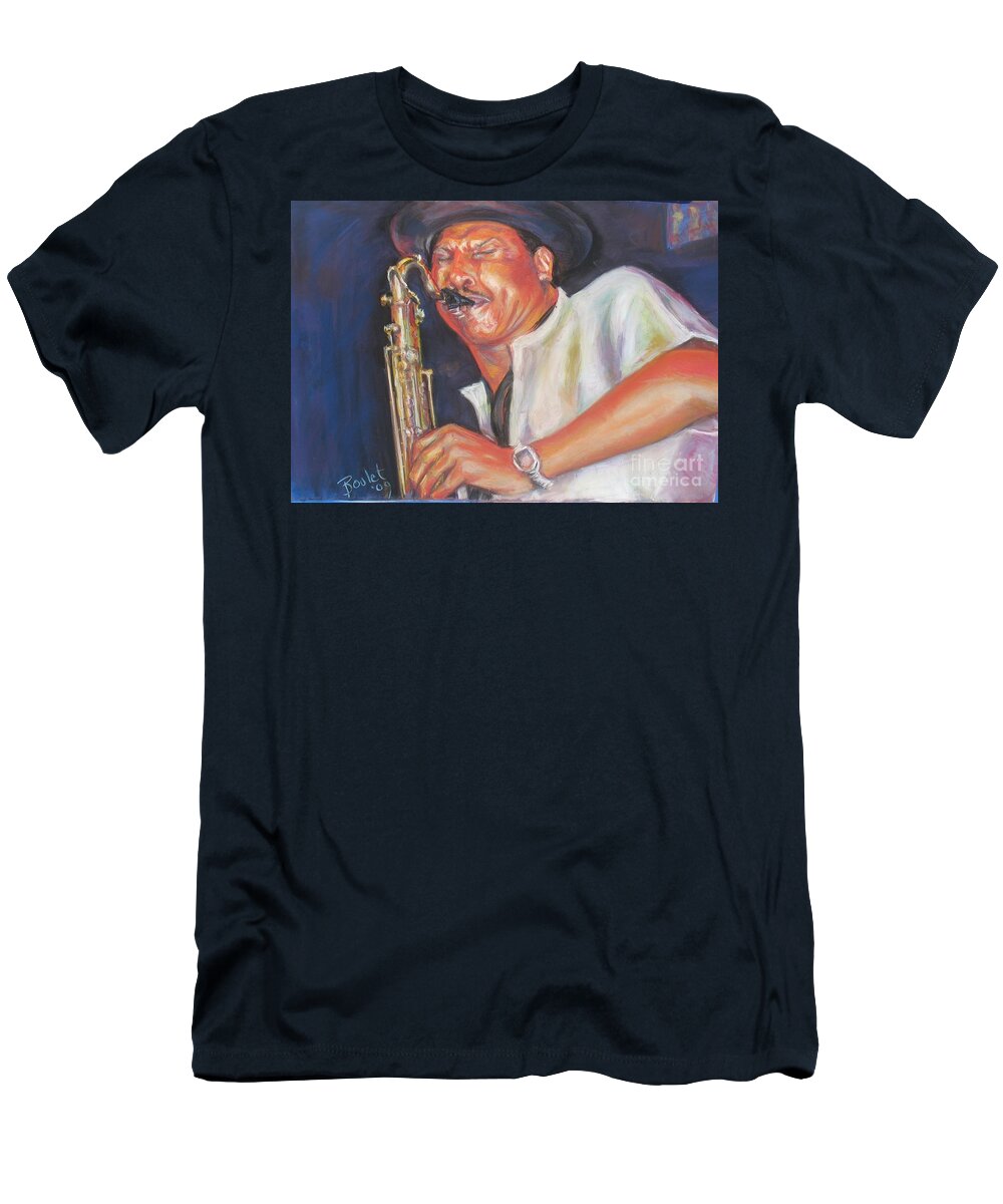 Portrait T-Shirt featuring the painting PDaddyO by Beverly Boulet