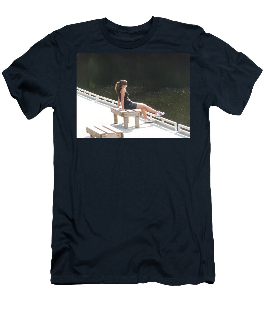 Pretty Girl T-Shirt featuring the photograph Pensive by Ruth Kamenev