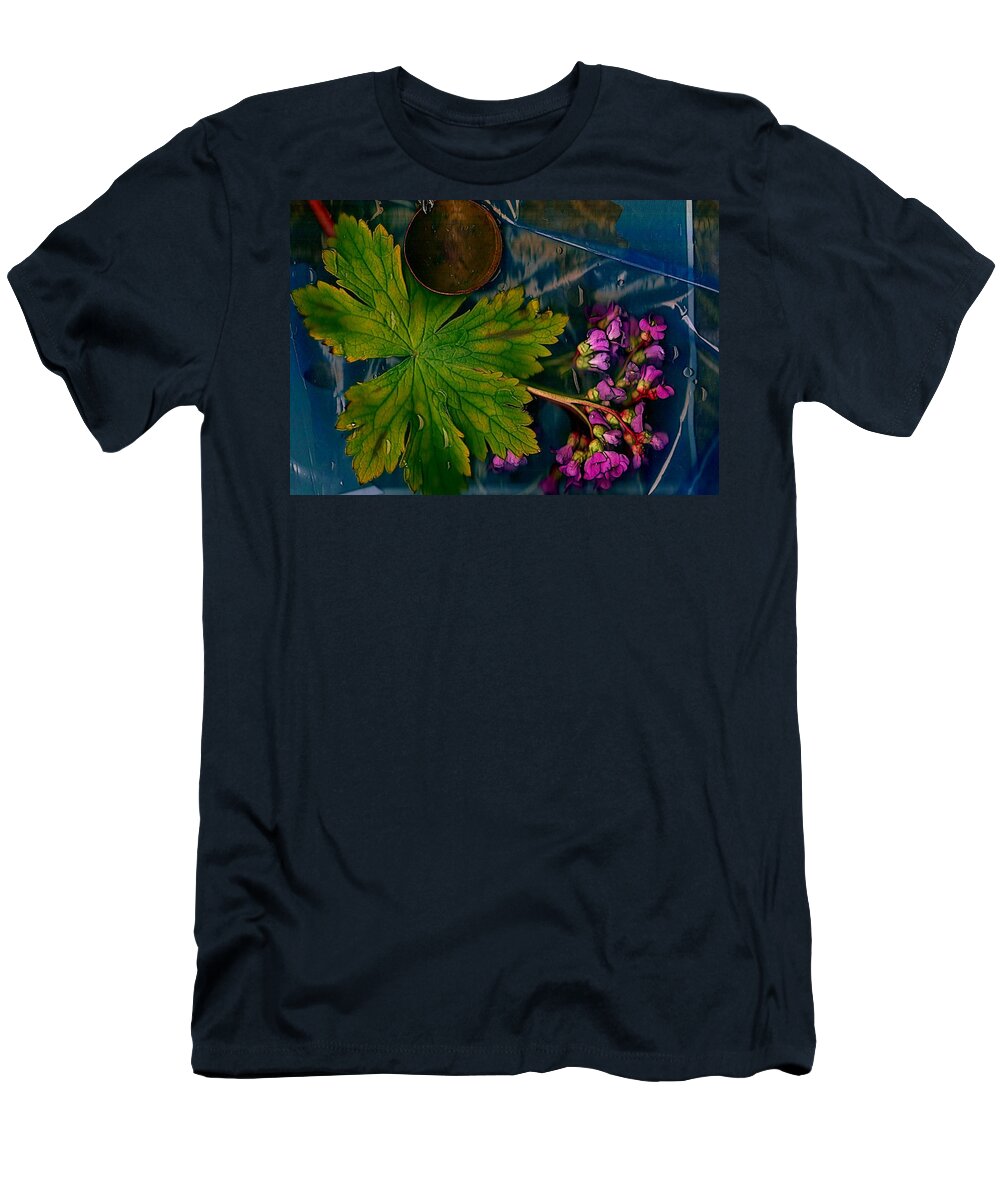 Water T-Shirt featuring the mixed media Popart with fantasy flowers by Pepita Selles