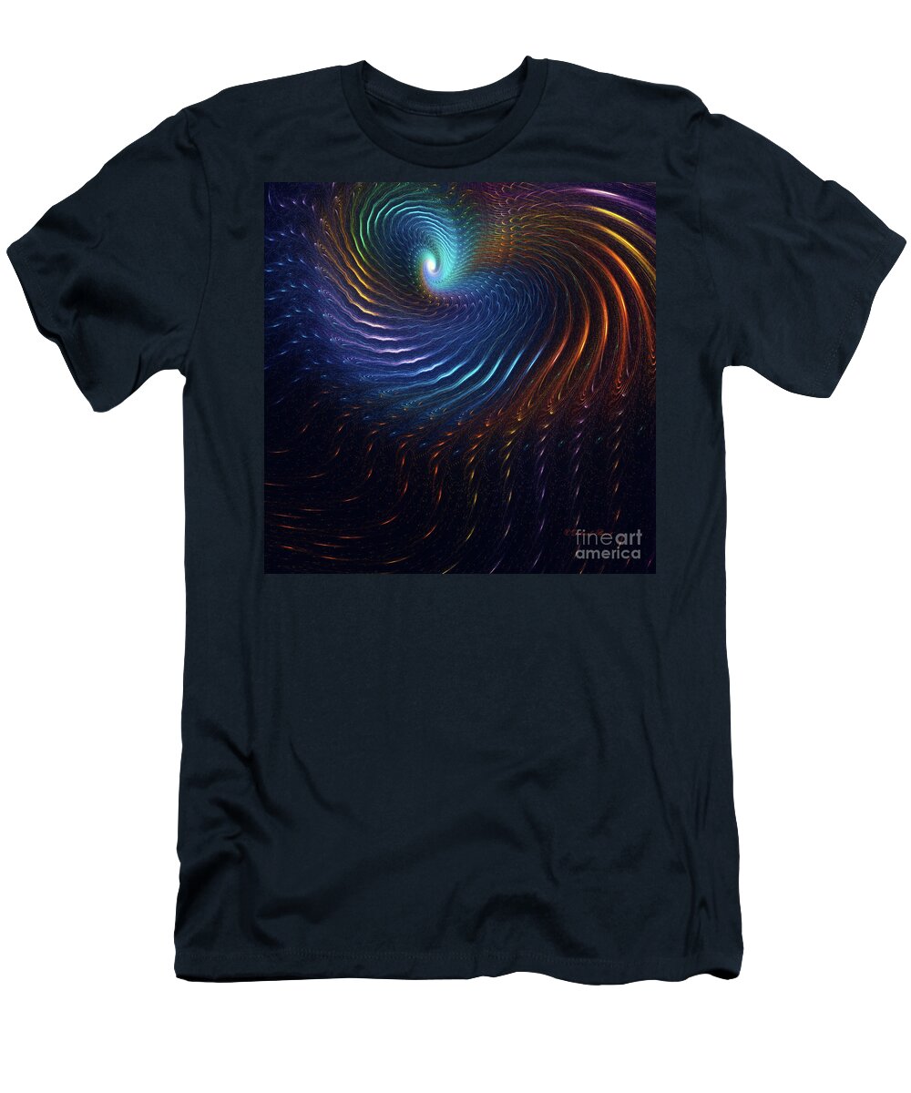 Swirl T-Shirt featuring the digital art Rainbow Swirl by Deborah Benoit