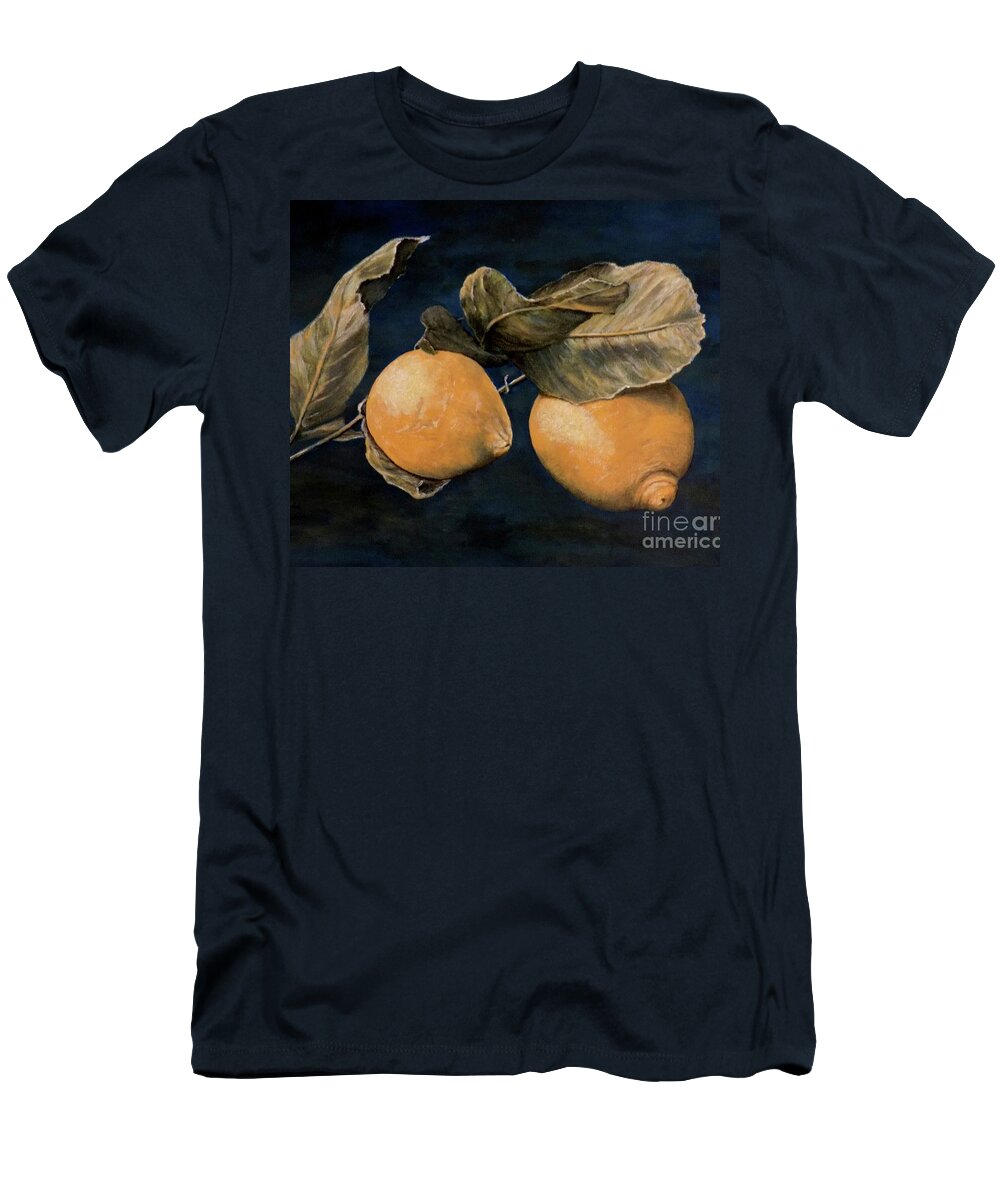 Lemons T-Shirt featuring the painting Ready for Picking by Judy Kirouac