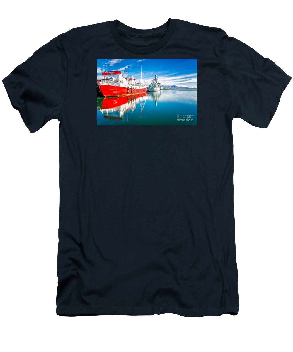 Iceland T-Shirt featuring the photograph Reykjavik harbor by Izet Kapetanovic