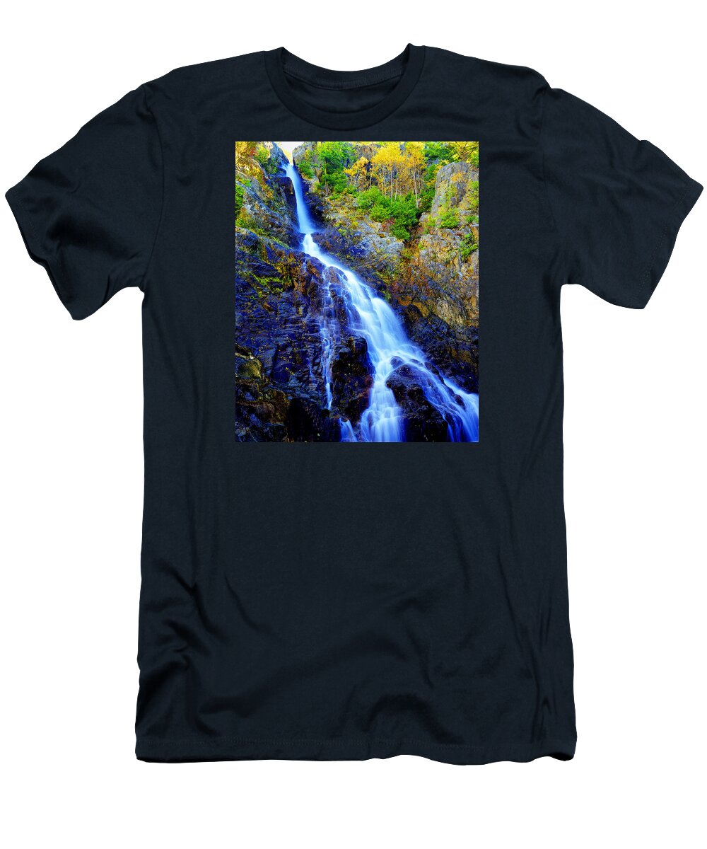New York Landscape T-Shirt featuring the photograph Roaring Brook Falls by Frank Houck
