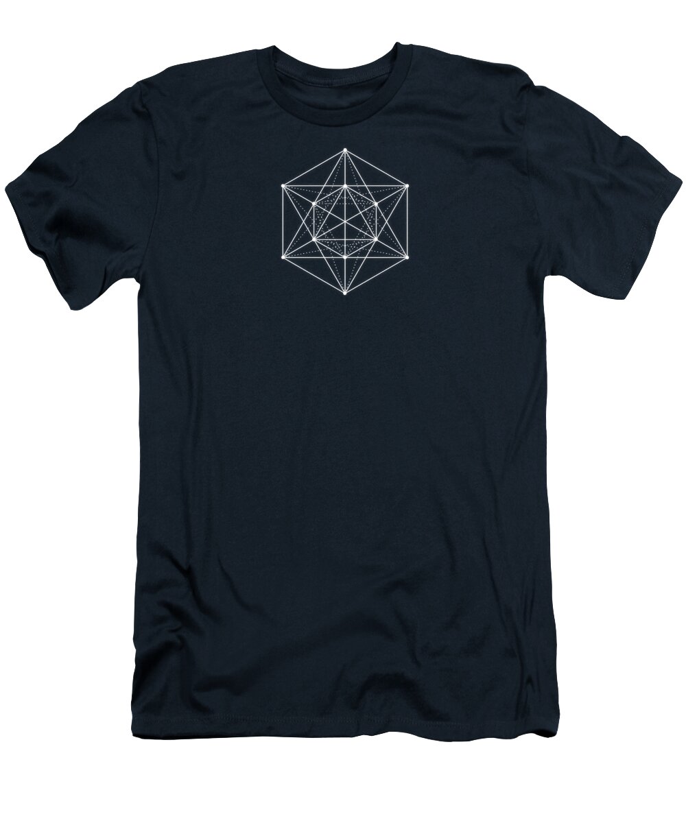 Minimal T-Shirt featuring the digital art Sacred geometry Minimal Hipster Symbol Art by Philipp Rietz