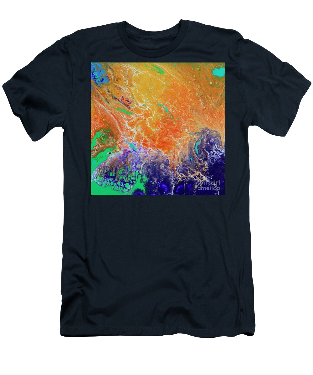 Art T-Shirt featuring the painting Deep Space Impressions 1 by Jeanette French