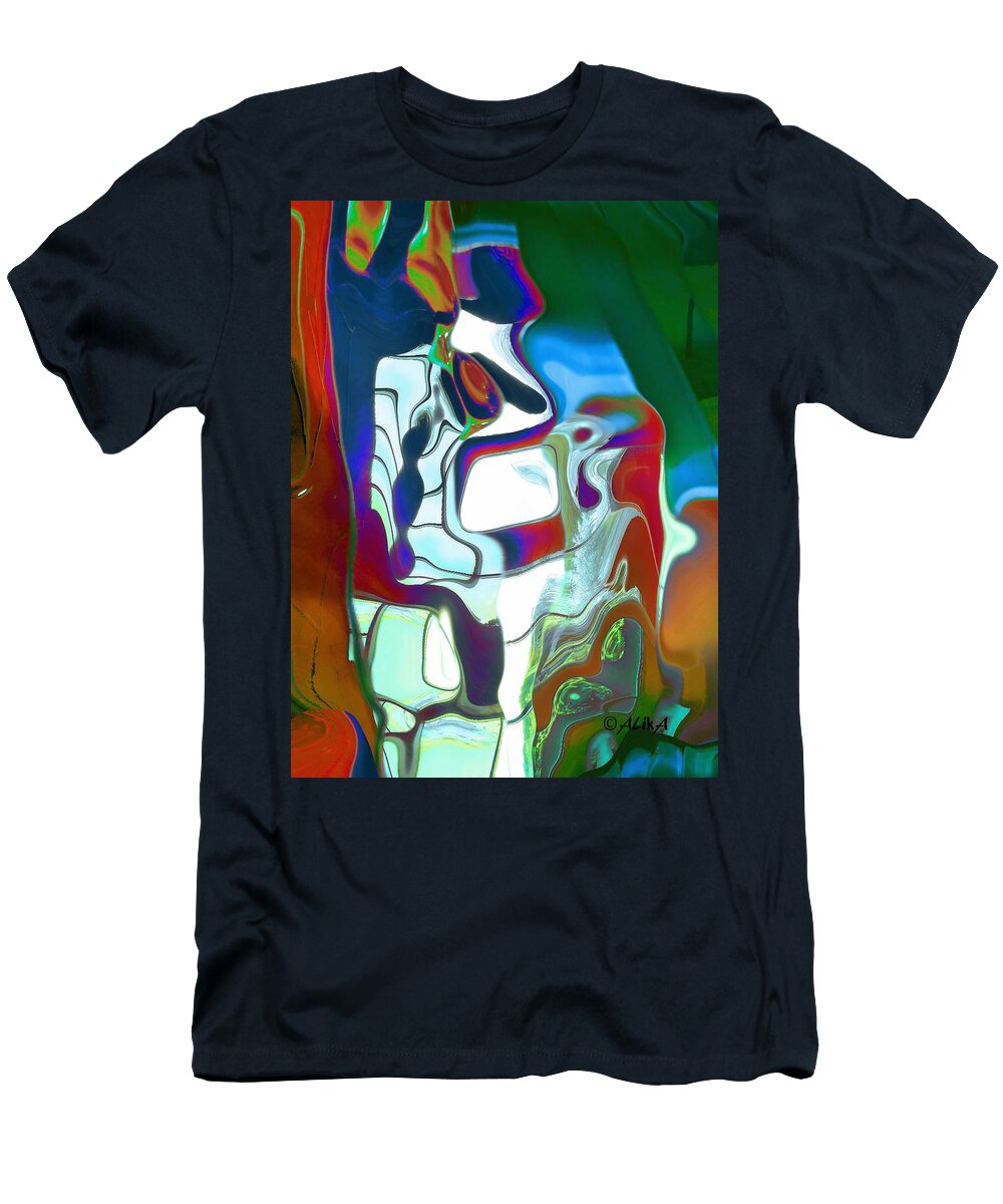 Blue T-Shirt featuring the digital art Sentinel by Alika Kumar