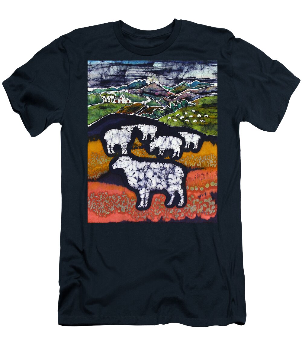 Sheep T-Shirt featuring the tapestry - textile Sheep at Midnight by Carol Law Conklin