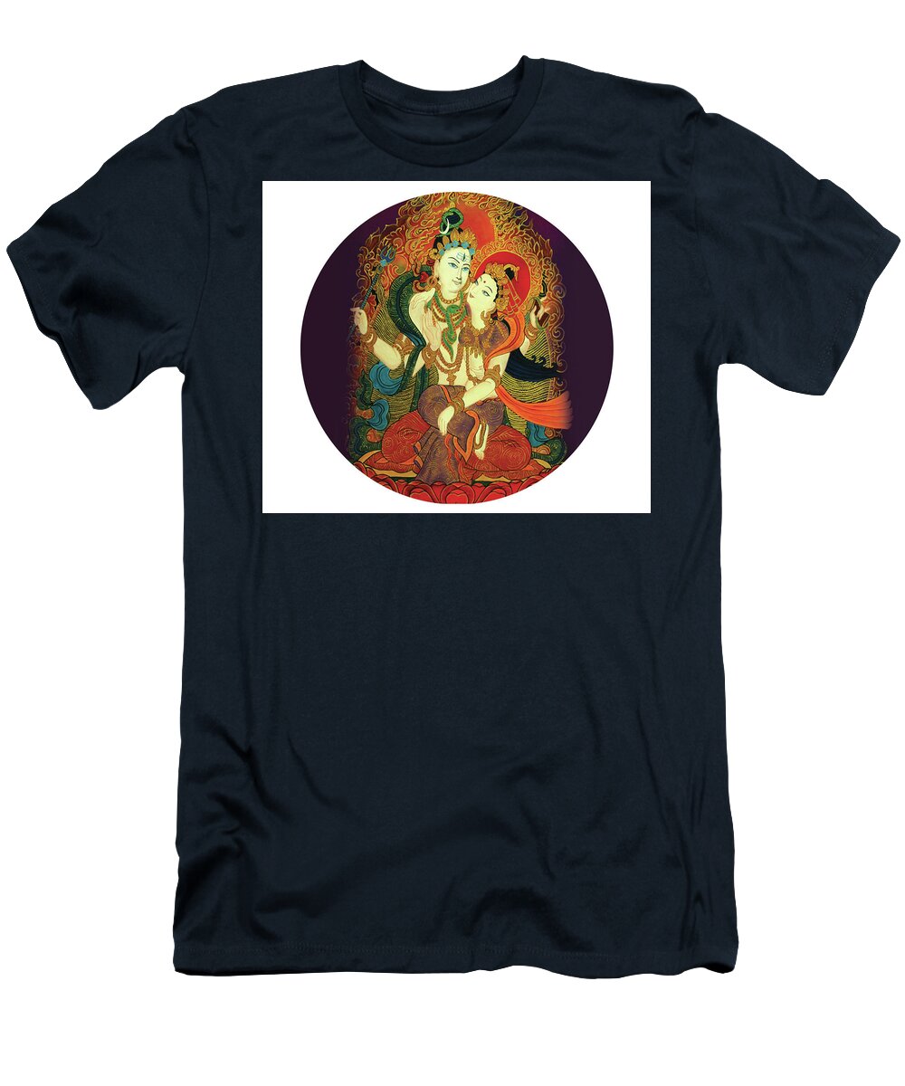 Shiva T-Shirt featuring the painting Shiva Shakti by Guruji Aruneshvar Paris Art Curator Katrin Suter