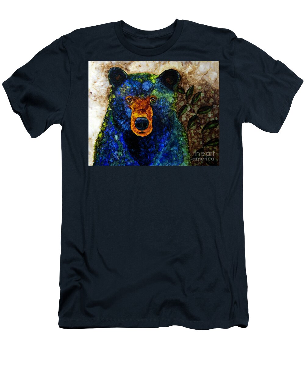 Alcohol Ink T-Shirt featuring the painting Sitting and Waiting by Jan Killian