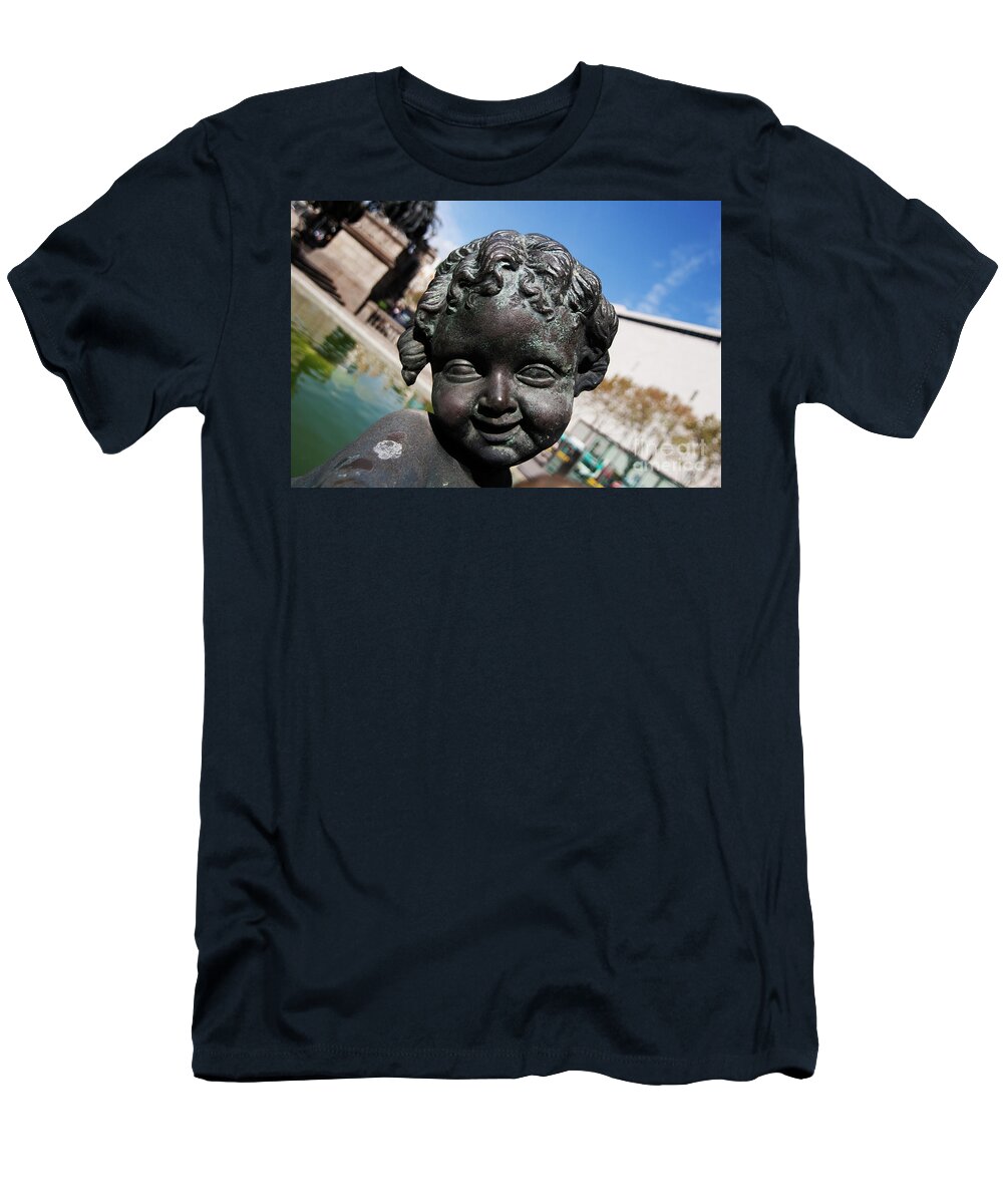 Plaza De Catalunya T-Shirt featuring the photograph Smiling Cherub by Agusti Pardo Rossello