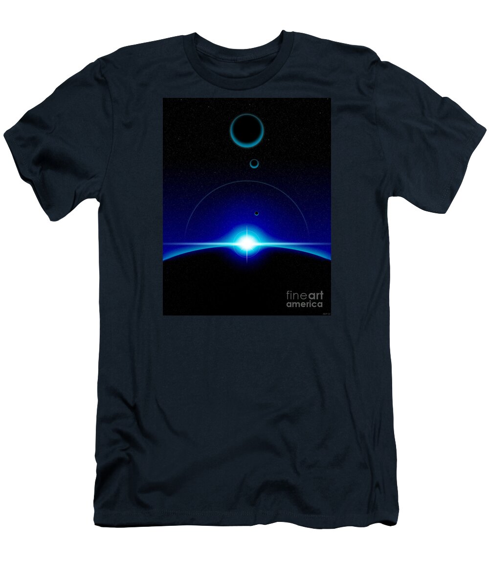 Stars T-Shirt featuring the digital art Solar Scene by Phil Perkins