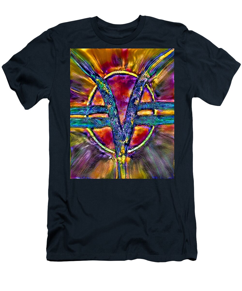 Janice Lohman T-Shirt featuring the digital art SOM Symbol - Multi E101 by Artistic Mystic
