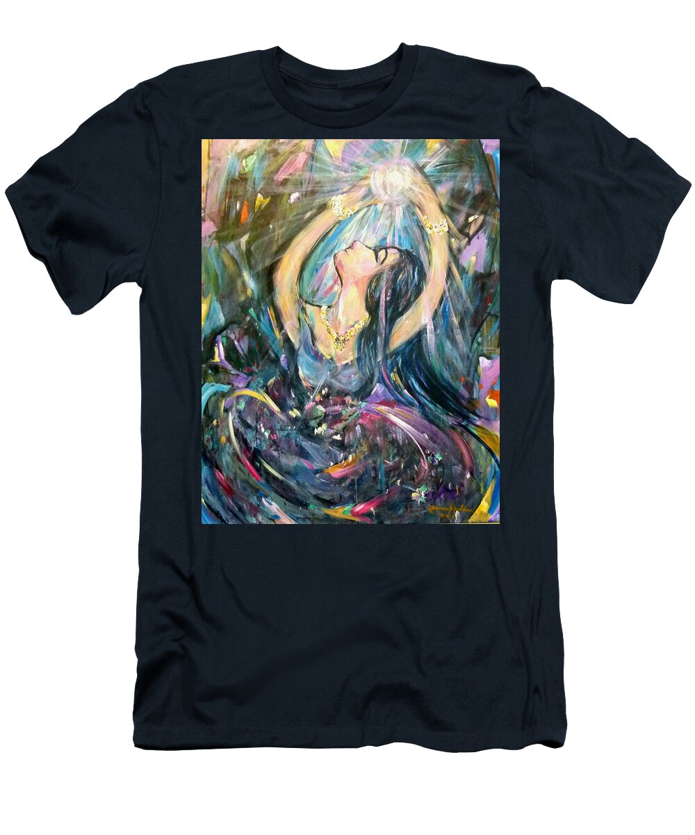  T-Shirt featuring the painting Spirit light by Wanvisa Klawklean