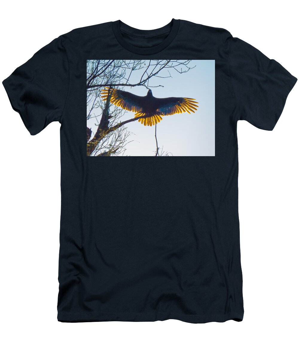 Orcinus Fotograffy T-Shirt featuring the photograph Spread Vulture by Kimo Fernandez