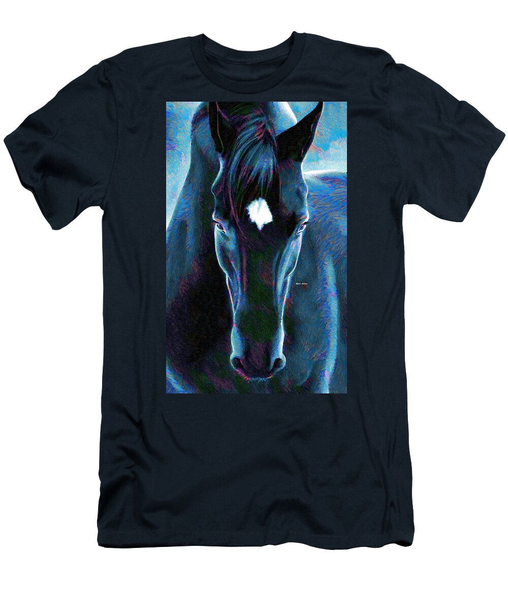 Rafael Salazar T-Shirt featuring the digital art Stallion by Rafael Salazar