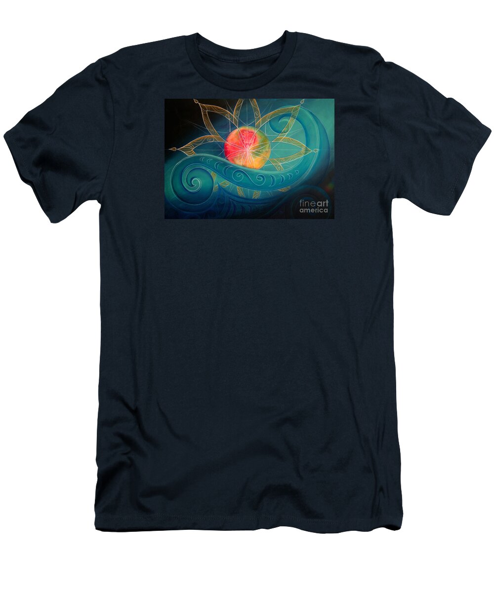 Star T-Shirt featuring the painting Starburst by Reina Cottier