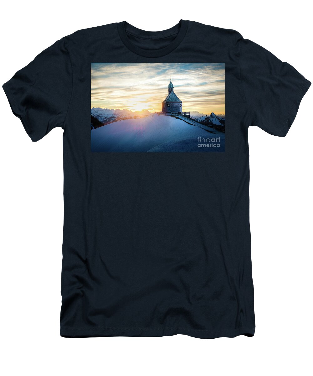 Wallberg T-Shirt featuring the photograph Sunset At The Top by Hannes Cmarits