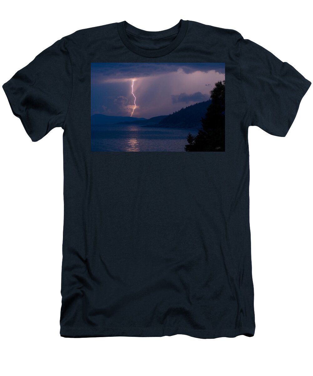 Lake Superior T-Shirt featuring the photograph Superior Lightning   by Doug Gibbons