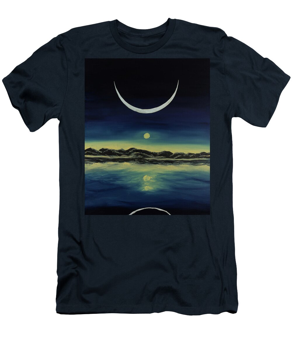 Sky T-Shirt featuring the painting Supernatural Eclipse by Jennifer Walsh