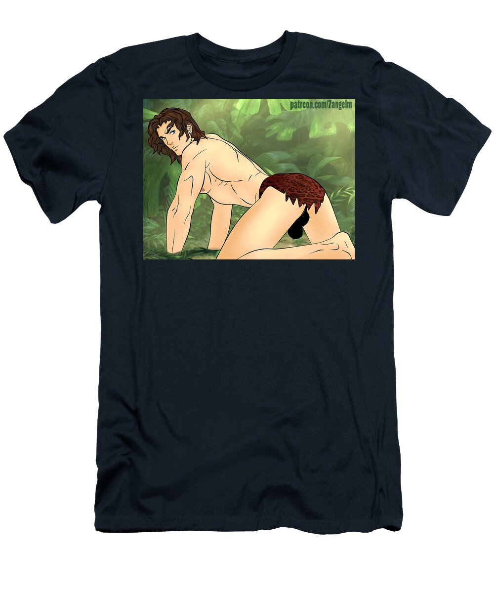 Gay T-Shirt featuring the digital art Tarzan anime guys boys yaoi male characters gay art by 7angelm