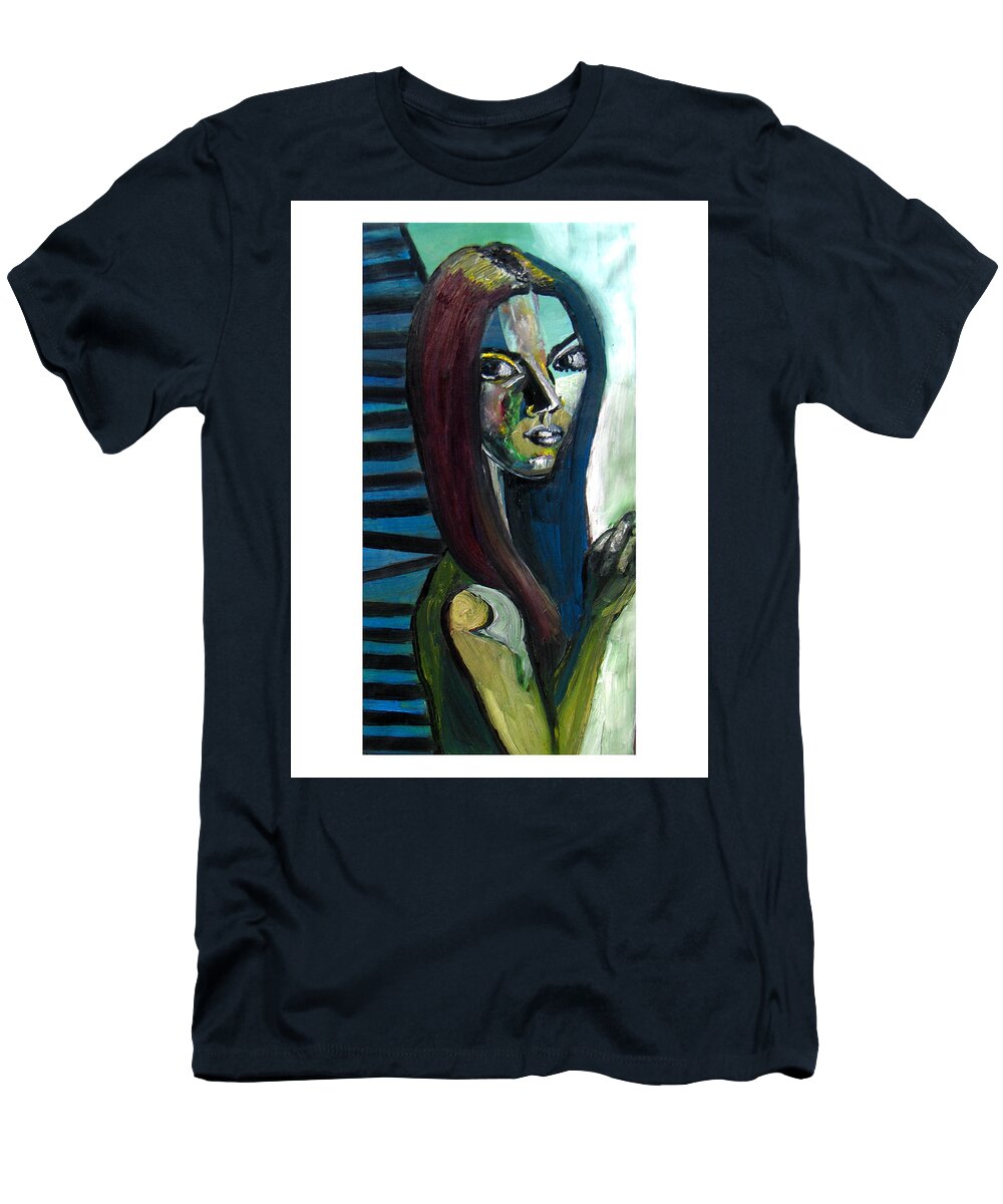 Abstract T-Shirt featuring the painting Teal Jane by Drew Eurek