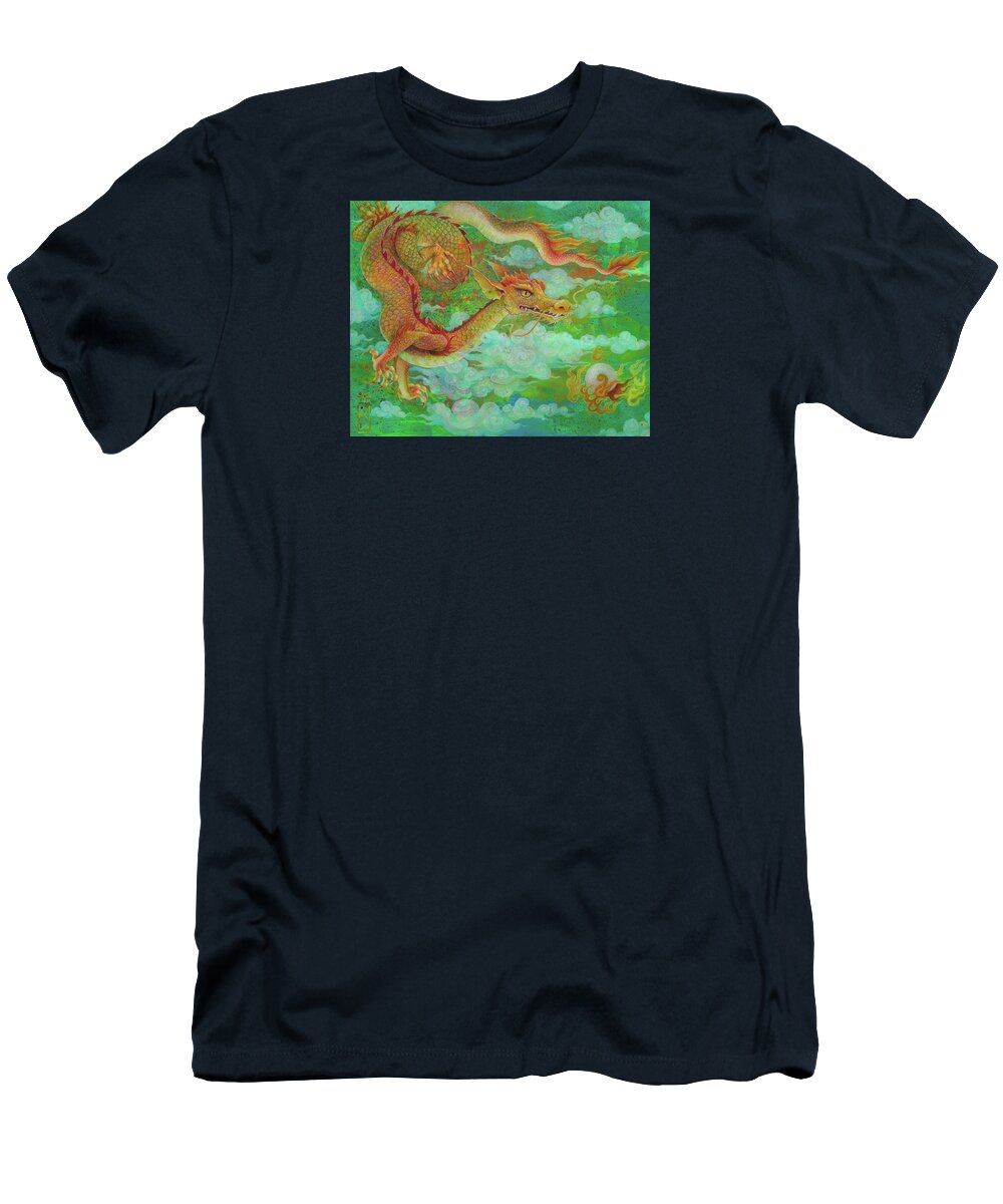 Dragon T-Shirt featuring the painting The Elusive Pearl by Lynn Bywaters