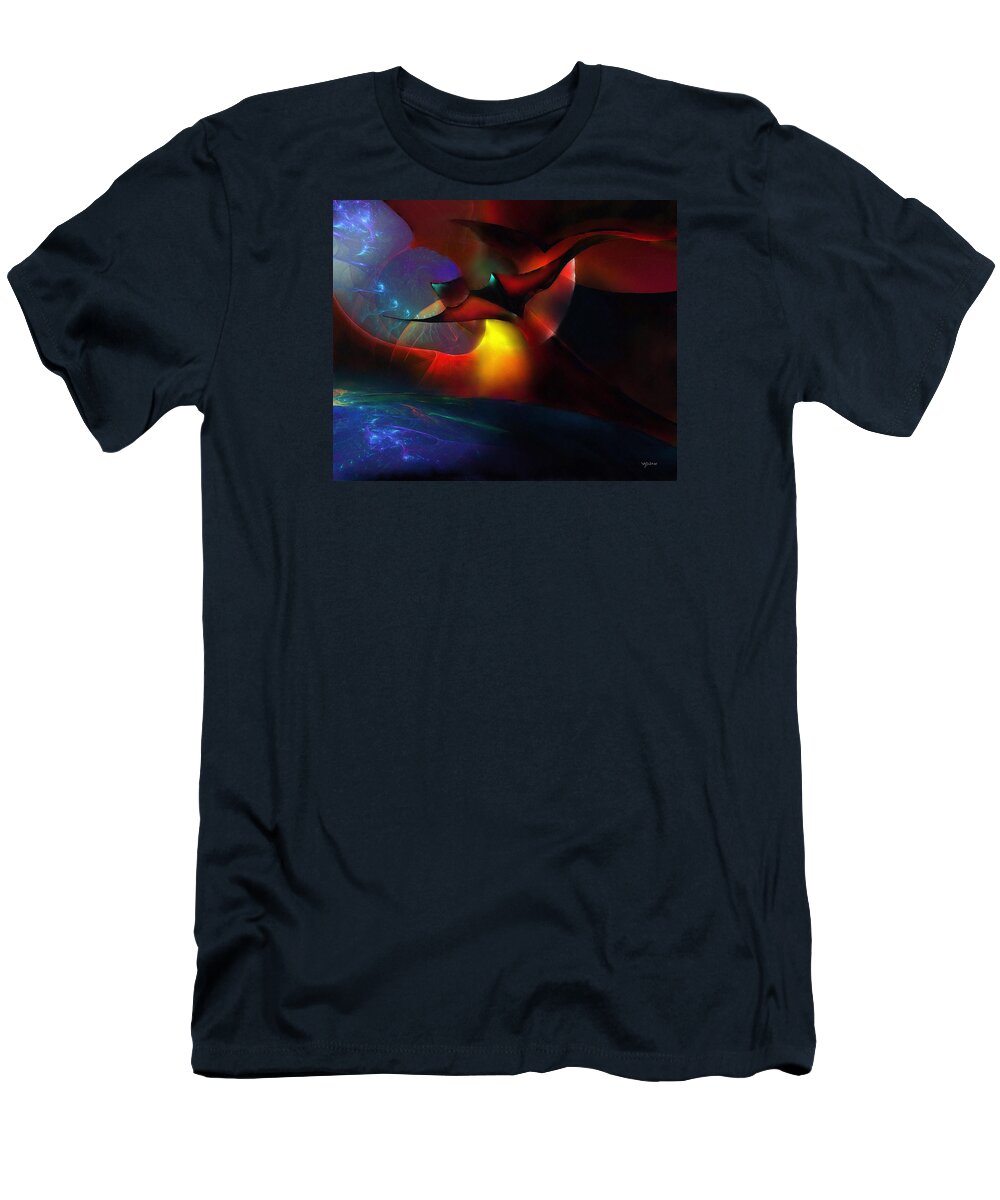 Firebird T-Shirt featuring the painting The Firebird by Wolfgang Schweizer