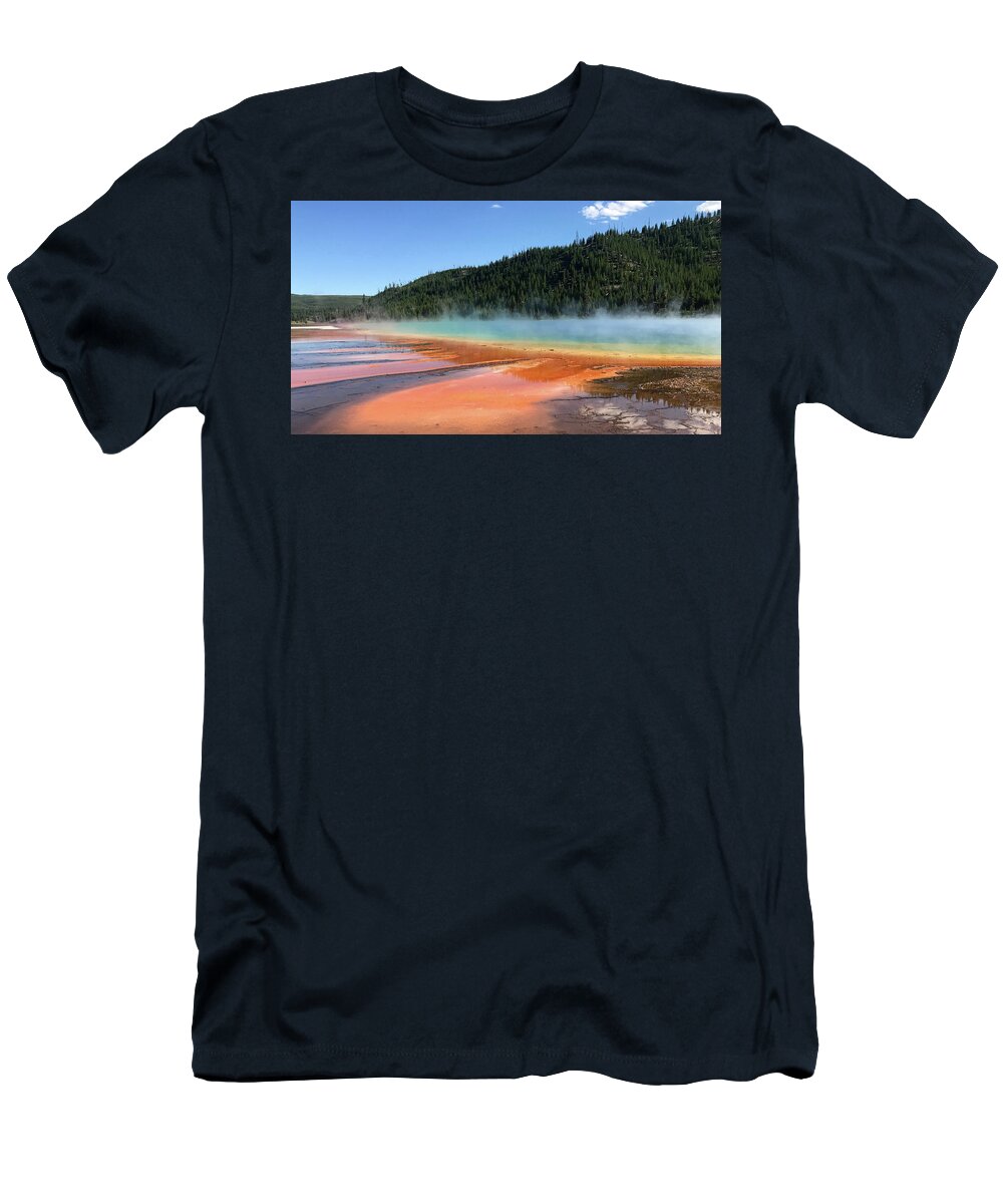 Hot Spring T-Shirt featuring the photograph The Grand Prismatic by Ben Foster