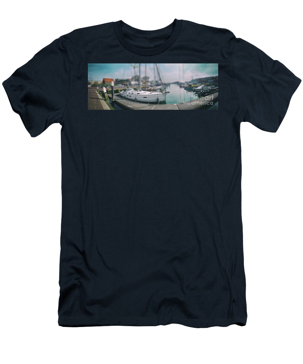 Netherlands T-Shirt featuring the photograph the Hague local harbor by Ariadna De Raadt