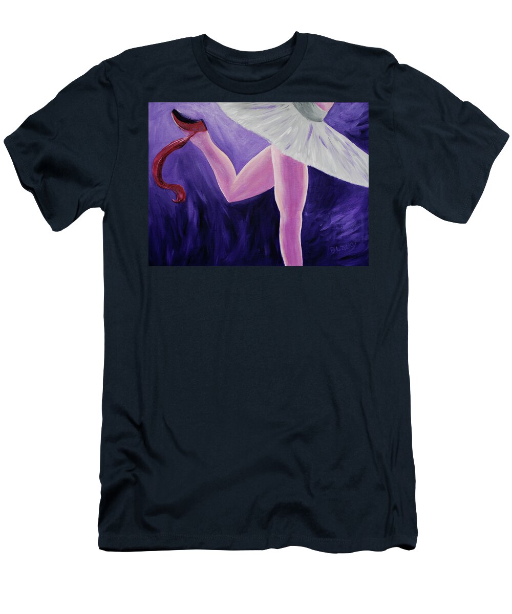 Ballet T-Shirt featuring the painting The Last Slipper by Donna Blackhall
