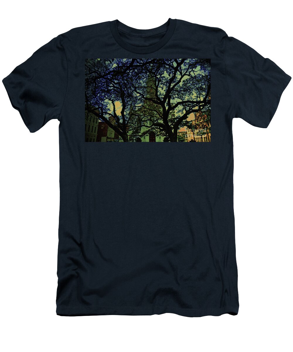 Digital Art T-Shirt featuring the photograph The Light and Dark of a Landmark by Lydia Holly