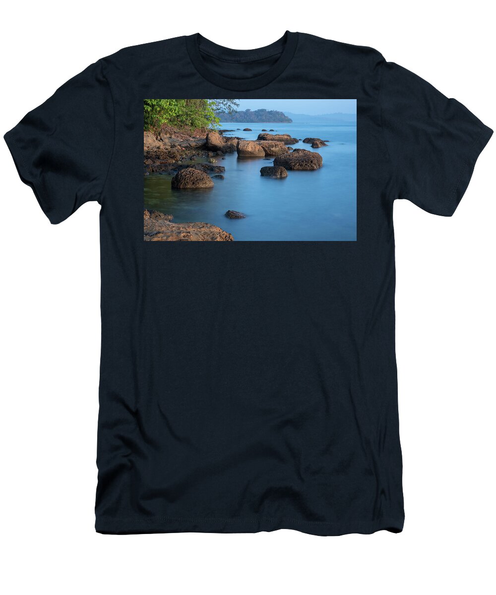 Water T-Shirt featuring the photograph The Magical Blue Waters off Mayabunder in the Early Morning by Fotosas Photography