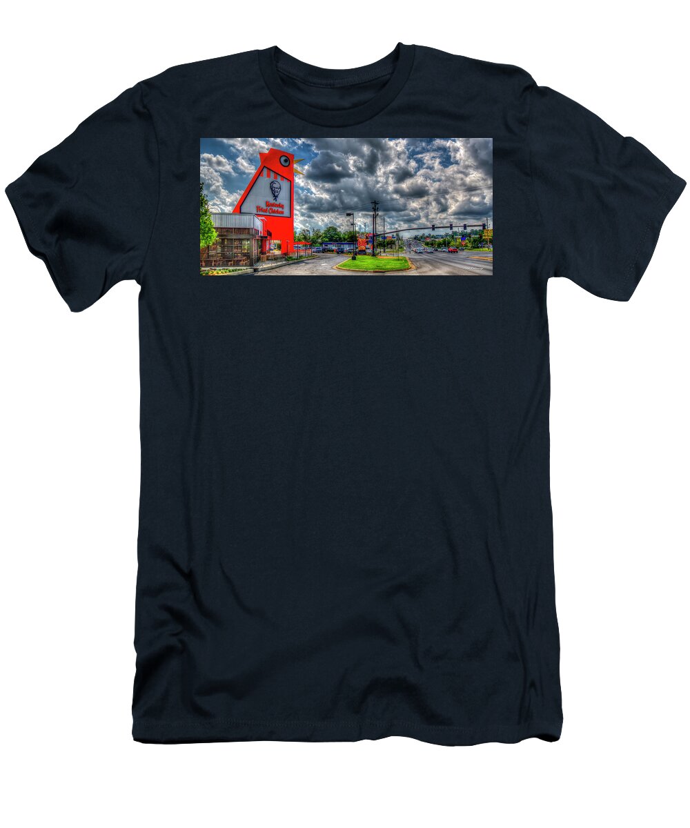 Reid Callaway The Big Chicken T-Shirt featuring the photograph The New Big Chicken 2 Hwy 41 Cobb Parkway Art by Reid Callaway